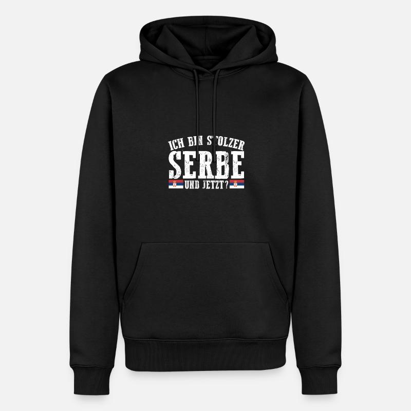 Serbe Serbe Serbie - Sweat à capuche Premium bio Homme - noir