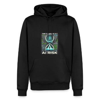 AI - Männer Premium Bio Hoodie - Schwarz - Vorne - Nico (187cm)