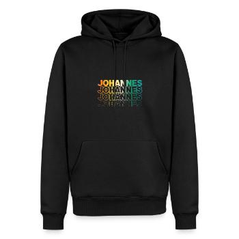 Johannes - Männer Premium Bio Hoodie - Schwarz - Vorne - Nico (187cm)