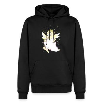 Holger die Faldfee - Männer Premium Bio Hoodie - Schwarz - Vorne - Nico (187cm)