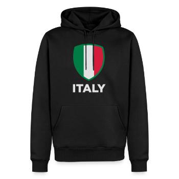 Drapeau national d'Italie - Sweat à capuche Premium bio Homme - noir - Devant - Nico (187cm)