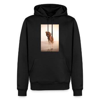 Giraffe mit einem Knoten im Hals - Männer Premium Bio Hoodie - Schwarz - Vorne - Nico (187cm)