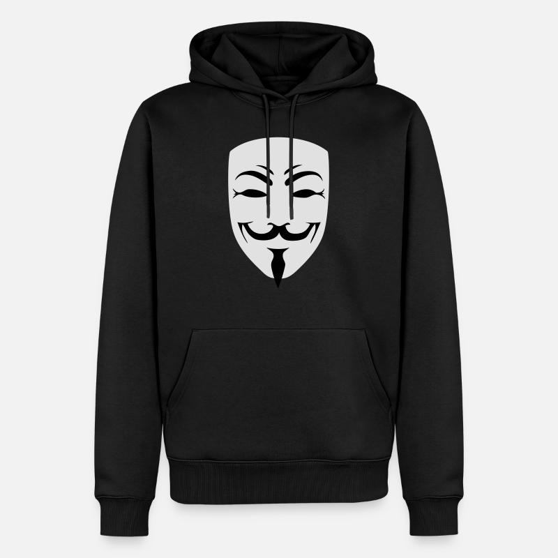 anonymous masque hacker - Sweat à capuche Premium bio Homme - noir