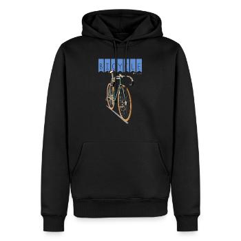 Vélo - Sweat à capuche Premium bio Homme - noir - Devant - Nico (187cm)