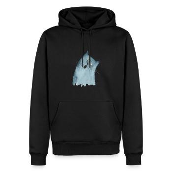 Cat grey - Men’s Premium Organic Hoodie - black - Front - Nico (187cm)