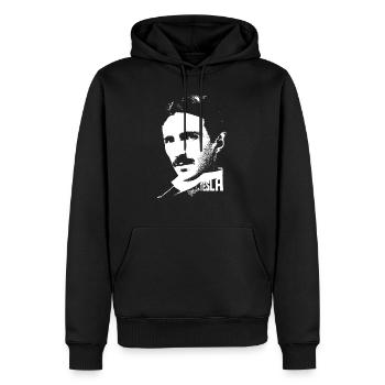 Nikola tesla - Men’s Premium Organic Hoodie - black - Front - Nico (187cm)