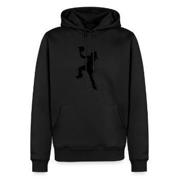 basketballer jump 1 - Männer Premium Bio Hoodie - Schwarz - Vorne - Nico (187cm)