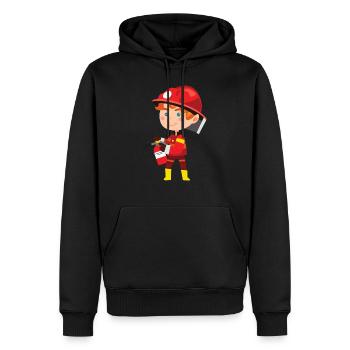 Pompiers pompiers extincteur cadeau casque - Sweat à capuche Premium bio Homme - noir - Devant - Nico (187cm)