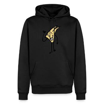 Coole schlichte Comig-Figur - Männer Premium Bio Hoodie - Schwarz - Vorne - Nico (187cm)
