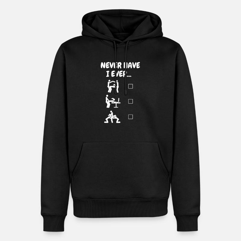 Never Have I Ever... (white) - Männer Premium Bio Hoodie - Schwarz
