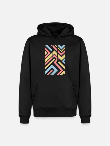 Pattern of Lines - Men’s Premium Organic Hoodie - black