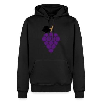 raisin - Sweat à capuche Premium bio Homme - noir - Devant - Nico (187cm)