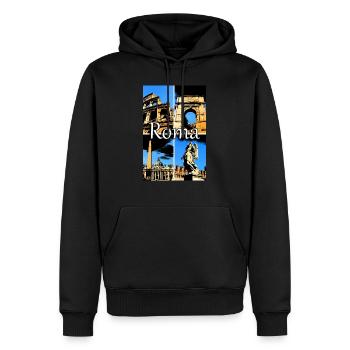 Roma Collage Comic sign lettering - Männer Premium Bio Hoodie - Schwarz - Vorne - Nico (187cm)