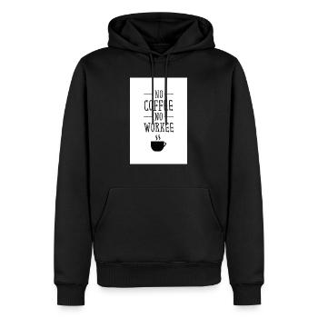 No Coffee No Workee - Coffee Love Slogan Designs - Men’s Premium Organic Hoodie - black - Front - Nico (187cm)