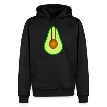 Avocado mit Kern Design zum personalisieren - Männer Premium Bio Hoodie - Schwarz - Vorne - Nico (187cm)