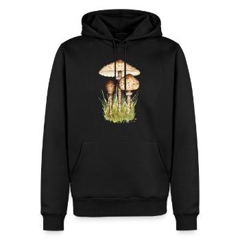 Champignon parasol ou parapluie géant - Sweat à capuche Premium bio Homme - noir - Devant - Nico (187cm)