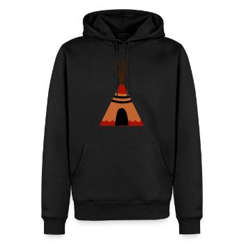 Tipi von Indian Stamm - Männer Premium Bio Hoodie - Schwarz - Vorne - Nico (187cm)