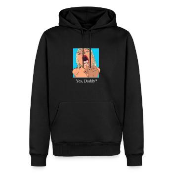Oui papa fille curvy dessin de pin-up comique - Sweat à capuche Premium bio Homme - noir - Devant - Nico (187cm)