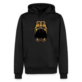 offener Mund großer Mund brüllt - Männer Premium Bio Hoodie - Schwarz - Vorne - Nico (187cm)