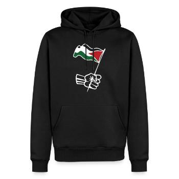 drapeau de la Palestine - Sweat à capuche Premium bio Homme - noir - Devant - Nico (187cm)