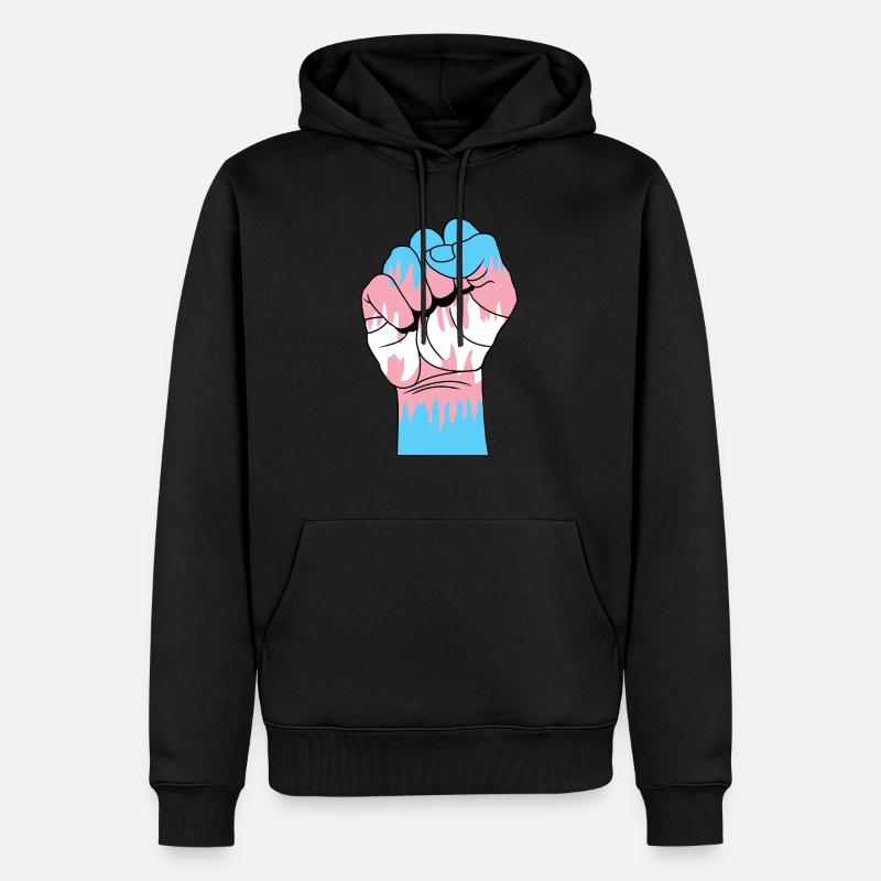 Poing Trans - Sweat à capuche Premium bio Homme - noir