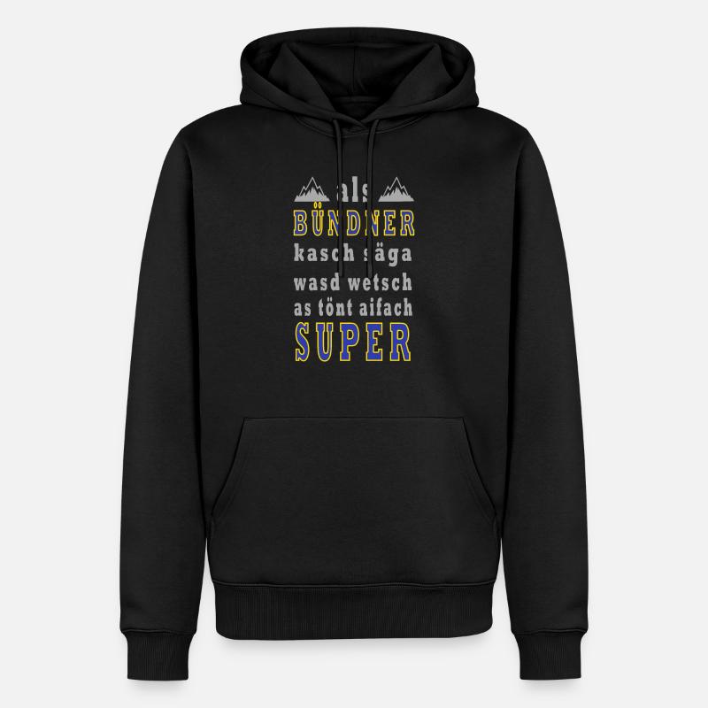 bündner - Männer Premium Bio Hoodie - Schwarz