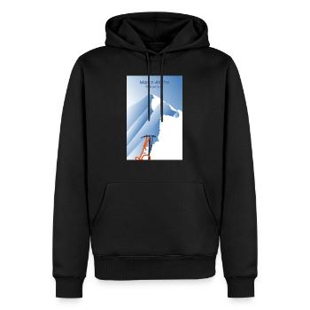 Affiche des Alpes Mönch Suisse Alpinisme piolet - Sweat à capuche Premium bio Homme - noir - Devant - Nico (187cm)