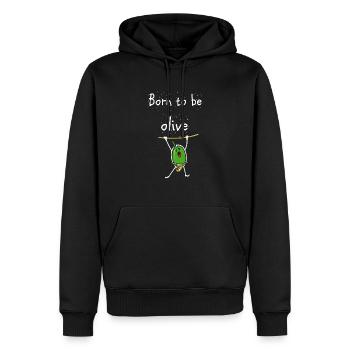 olive - Sweat à capuche Premium bio Homme - noir - Devant - Nico (187cm)