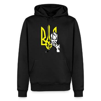 Ukraine - Männer Premium Bio Hoodie - Schwarz - Vorne - Nico (187cm)