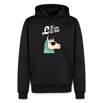 Pas de Prob-Llama - Lama Alpaca Office Saying - Sweat à capuche Premium bio Homme - noir - Devant - Nico (187cm)