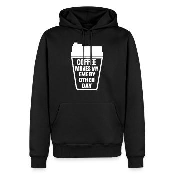 coffee makes my every other day - Men’s Premium Organic Hoodie - black - Front - Nico (187cm)