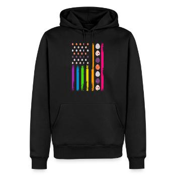 USA Flag Easter America Easter Egg - Men’s Premium Organic Hoodie - black - Front - Nico (187cm)
