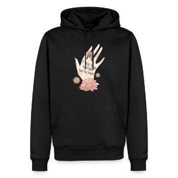 Eigener Weg Selbstliebe Selbstbewusstsein - Männer Premium Bio Hoodie - Schwarz - Vorne - Nico (187cm)