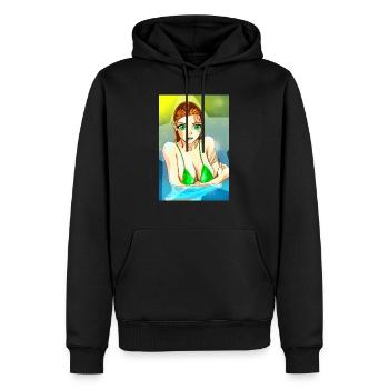 swimming pool - Sweat à capuche Premium bio Homme - noir - Devant - Nico (187cm)