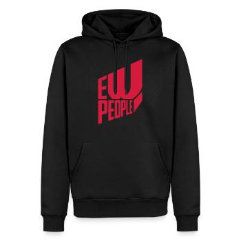 ew people citation drôle - Sweat à capuche Premium bio Homme - noir - Devant - Nico (187cm)