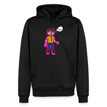 Bullshit! - Männer Premium Bio Hoodie - Schwarz - Vorne - Nico (187cm)