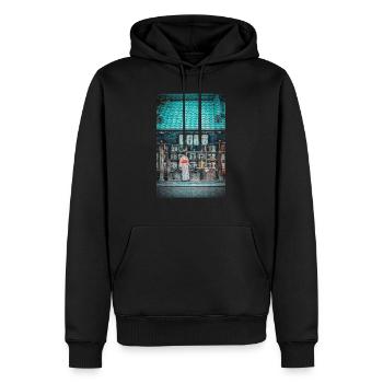 Vintage Fushimi Inari Taisha Kyoto Japan Gemälde - Männer Premium Bio Hoodie - Schwarz - Vorne - Nico (187cm)