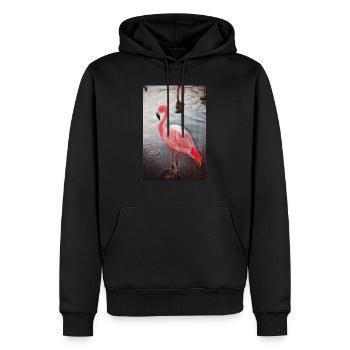 Vintage Flamingo Malerei, Birds Lover Geschenkideen - Männer Premium Bio Hoodie - Schwarz - Vorne - Nico (187cm)