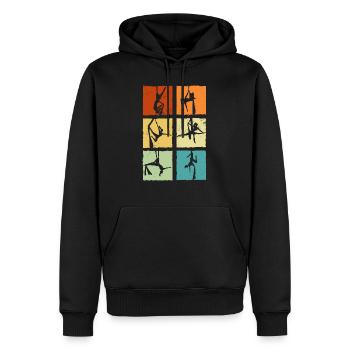 Retro Graphic Gymnast Gymnastics Acrobat Acrobatic - Männer Premium Bio Hoodie - Schwarz - Vorne - Nico (187cm)