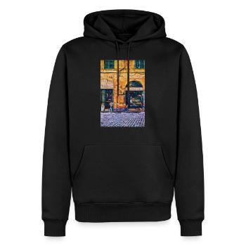 Vintage Roma Kleine Läden Malerei Italien Liebhaber Geschenk - Männer Premium Bio Hoodie - Schwarz - Vorne - Nico (187cm)