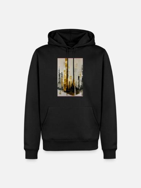 Abstract Tall Towers - Männer Premium Bio Hoodie - Schwarz