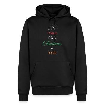 Alles, was ich mir zu Weihnachten wünsche, ist Essen - Männer Premium Bio Hoodie - Schwarz - Vorne - Nico (187cm)