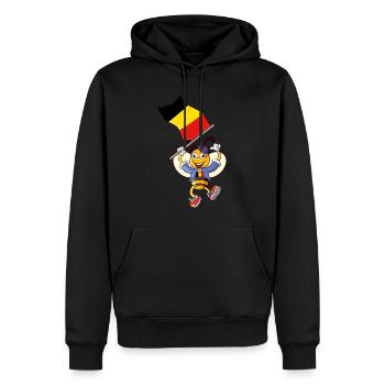 Abeille belge - Sweat à capuche Premium bio Homme - noir - Devant - Nico (187cm)