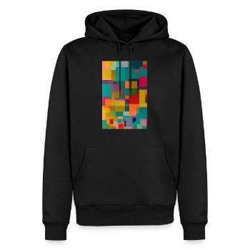 Abstract Retro Vintage Art - Männer Premium Bio Hoodie - Schwarz - Vorne - Nico (187cm)