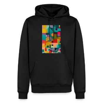 Abstract Retro Vintage Art - Männer Premium Bio Hoodie - Schwarz - Vorne - Nico (187cm)