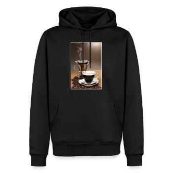 Great Coffee Drink Poster For The Kitchen - Men’s Premium Organic Hoodie - black - Front - Nico (187cm)
