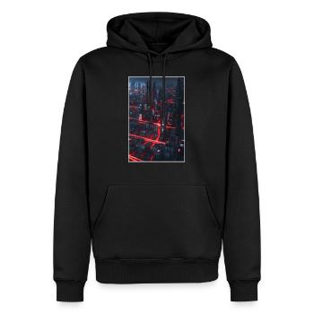 ville futuriste Science Fiction Dystopian - Sweat à capuche Premium bio Homme - noir - Devant - Nico (187cm)