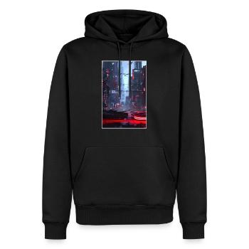 ville futuriste Science Fiction Dystopian - Sweat à capuche Premium bio Homme - noir - Devant - Nico (187cm)