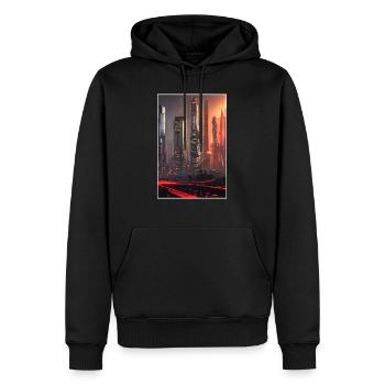 ville futuriste Science Fiction Dystopian - Sweat à capuche Premium bio Homme - noir - Devant - Nico (187cm)