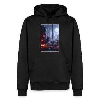 ville futuriste Science Fiction Dystopian - Sweat à capuche Premium bio Homme - noir - Devant - Nico (187cm)